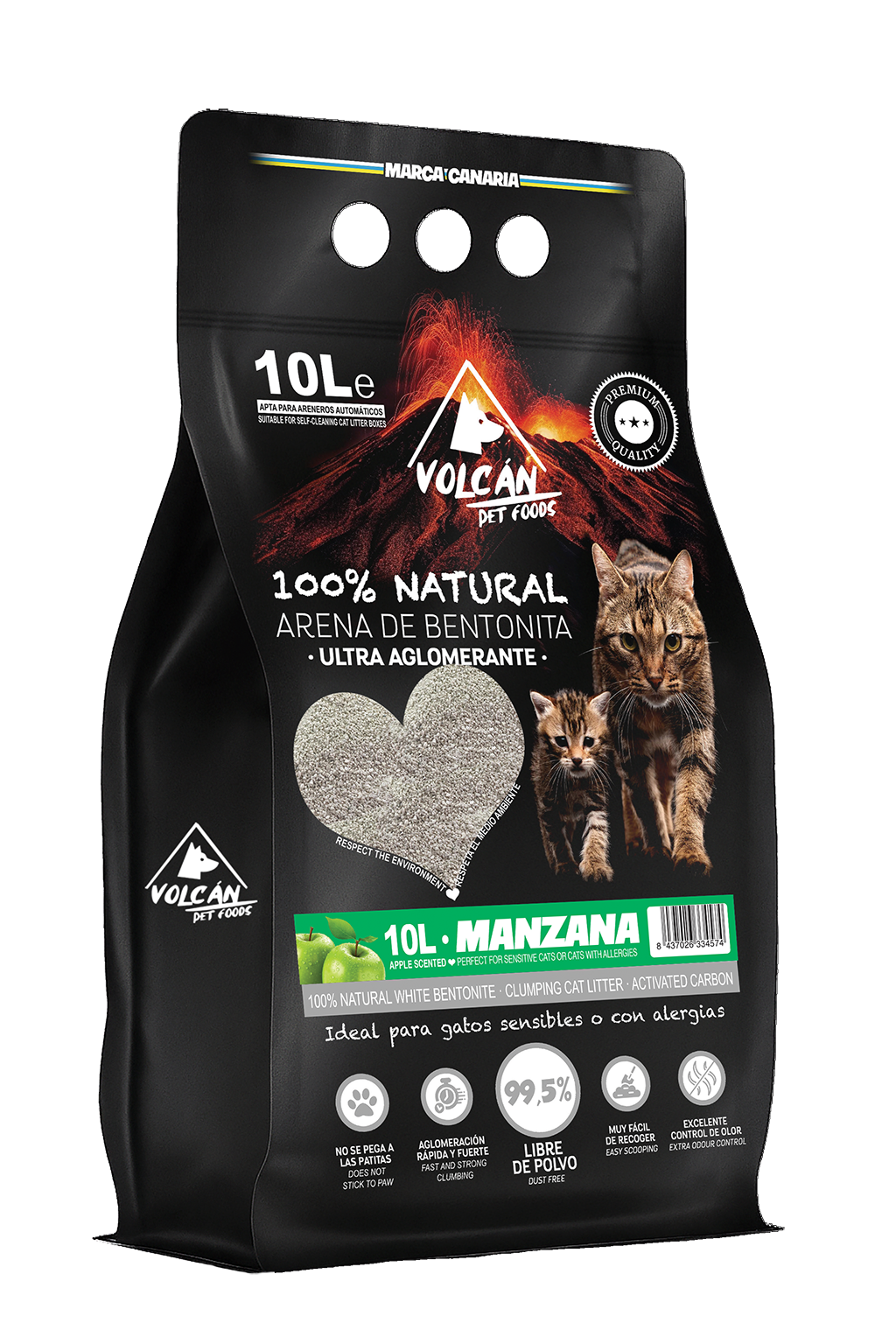 VOLCAN Arena aroma manzana verde