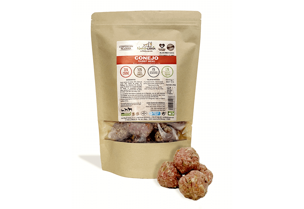 NATURCANIN BARF CONEJO (albóndigas)