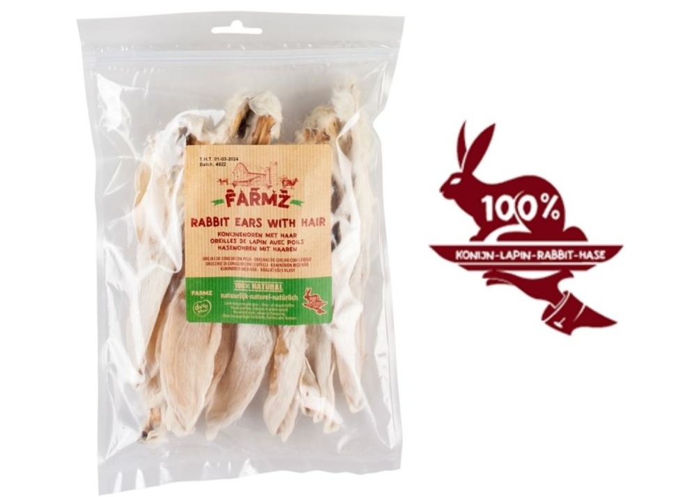 FARMZ Orejas de conejo con pelo (100gr)