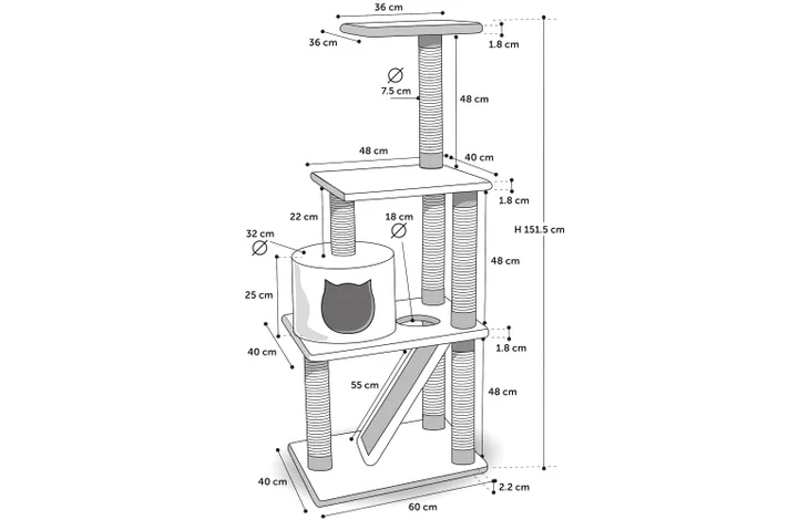FLAMINGO Forza arbol rascador - Imagen 2