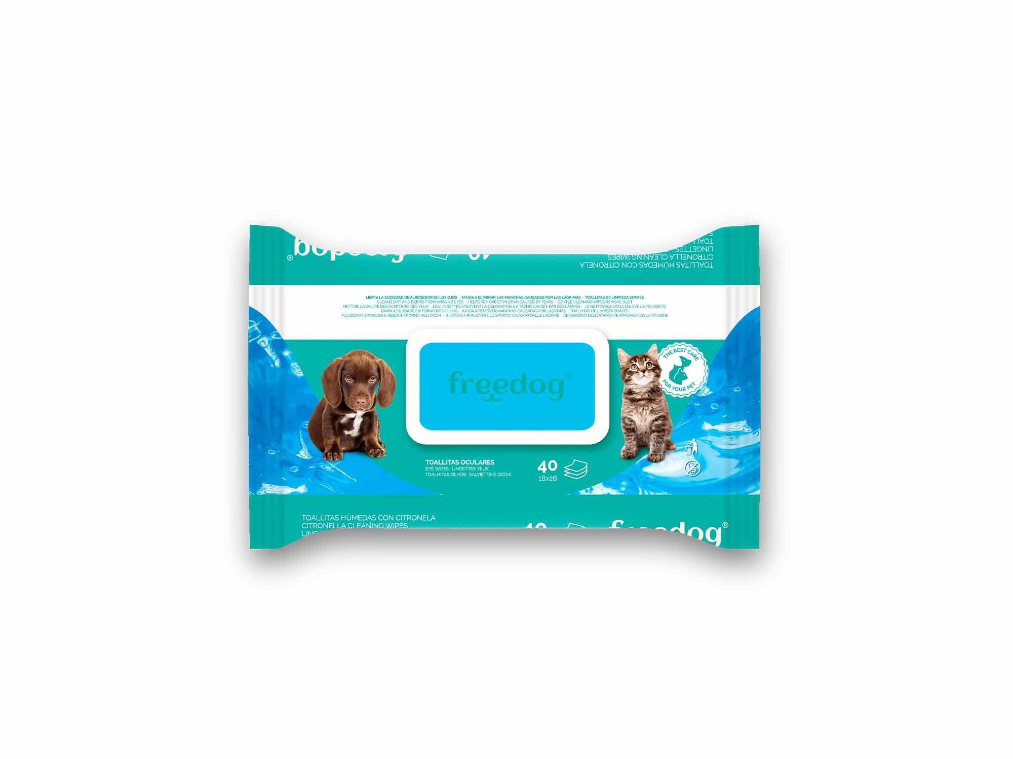 FREEDOG. Toallitas Húmedas Oculares para perros y gatos (40 uds )